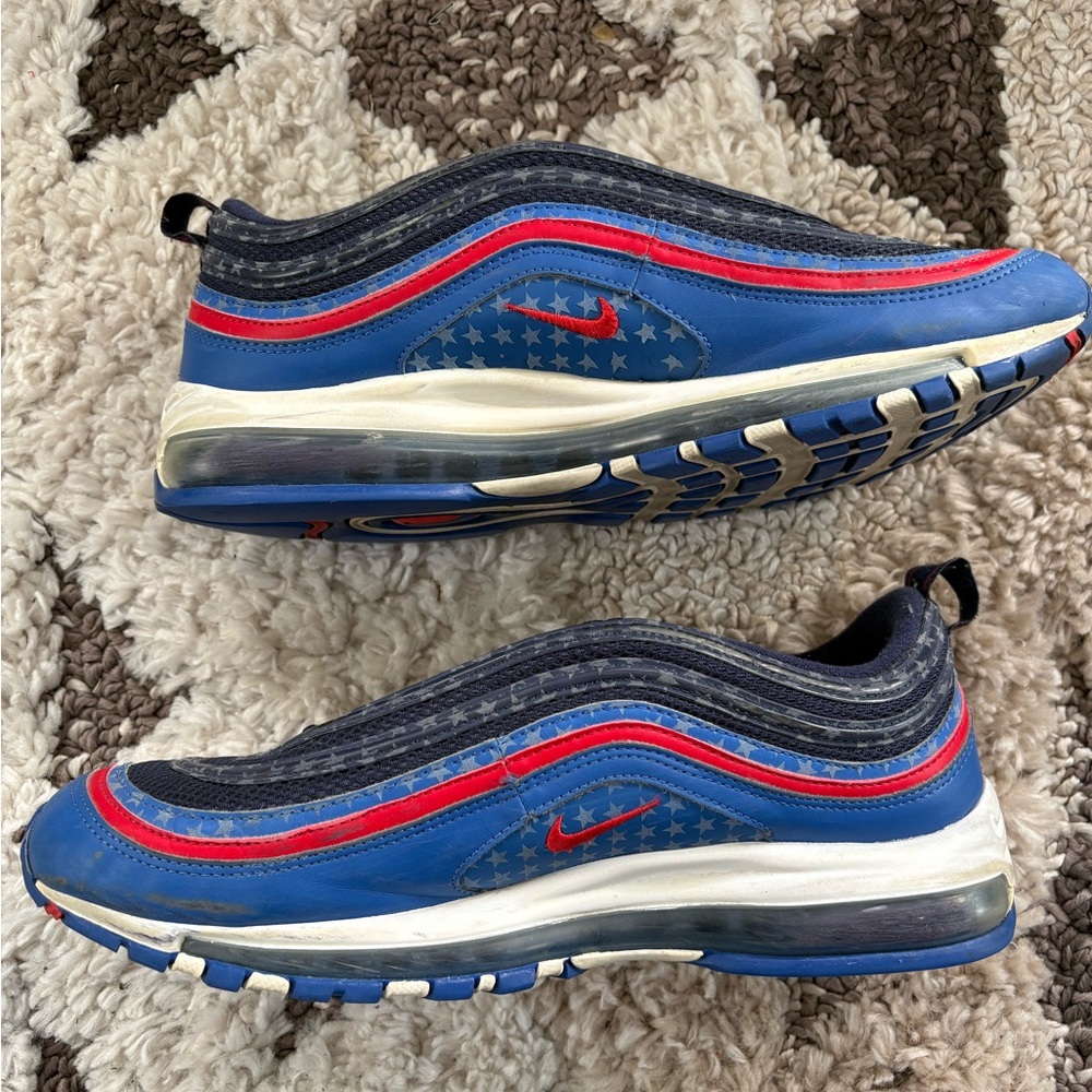 Nike Air Max Blue and Red Sneakers